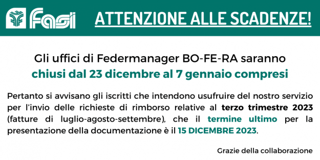 FASI – ATTENZIONE ALLE SCADENZE